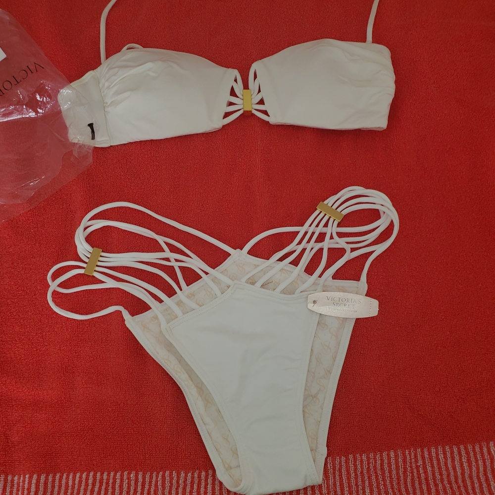 Victoria's Secret Cream Strappy Bikini Set